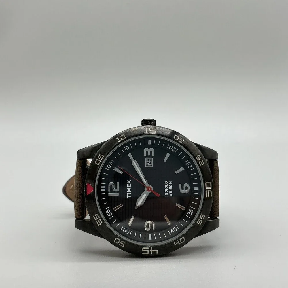 Timex Fairlawn Avenue Indiglo Mens Watch 42mm Black Dial Date New Battery